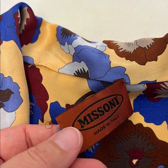 MISSONI SILK BLOUSE FLORAL BUTTON DOWN TOP SMALL